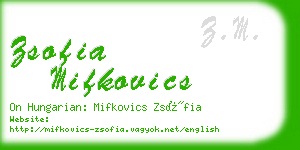 zsofia mifkovics business card